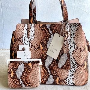 TARGET Triple Compartment Satchel Handbag - A New Day - Alligator Skin Texture